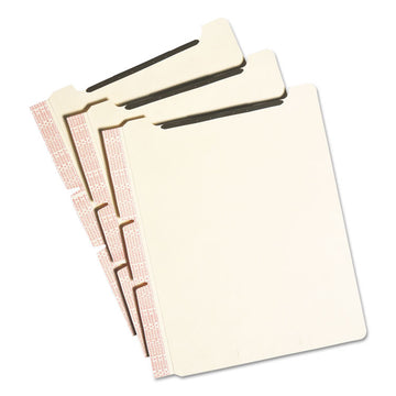 Self-Adhesive Folder Dividers for Top/End Tab Folders, 2 Fasteners, Letter Size, Manila, 25/Pack