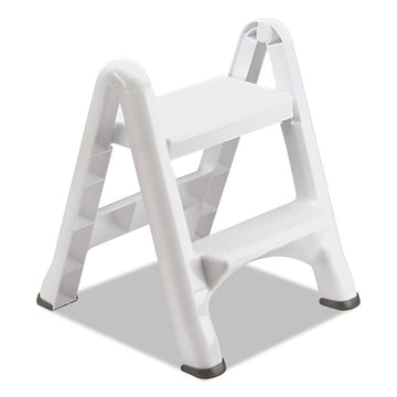 EZ Step 2-Step Folding Stool, 300 lb Capacity, 19.5 x 20.6 x 22.7, White, 3/Carton