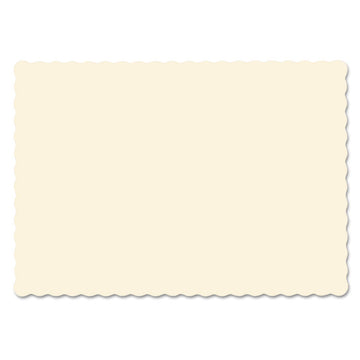 Placemats, Smooth Surface, Scalloped Edges, 13.5" x 9.5", Ecru, 1,000/Carton
