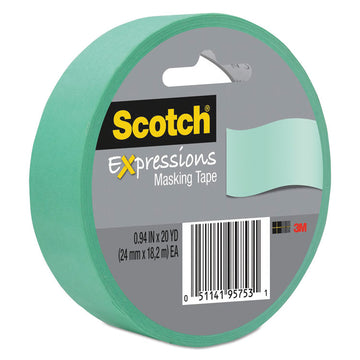 Expressions Masking Tape, 3" Core, 0.94" x 20 yds, Mint Green