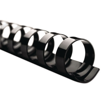 CombBind Standard Spines for 11 x 8.5 Documents, 19 Rings, 0.25" (25-Sheet) Capacity, Black, 100/Box