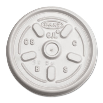 Plastic Lids for Foam Containers, Vented, Fits 3.5 oz to 6 oz, White, 100/Pack, 10 Packs/Carton