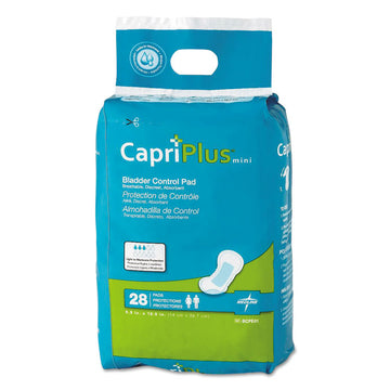 Capri Plus Bladder Control Pads, Regular, 5.5 x 10.5, 28/Pack, 12/Carton
