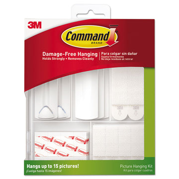 Picture Hanging Kit, Assorted Sizes, Plastic, White/Clear, 1 lb; 4 lb; 5 lb Capacities 38 Pieces/Pack