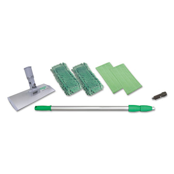 SpeedClean Window Cleaning Kit, Aluminum, 6 ft Extension Pole, 8" Pad Holder, Silver/Green