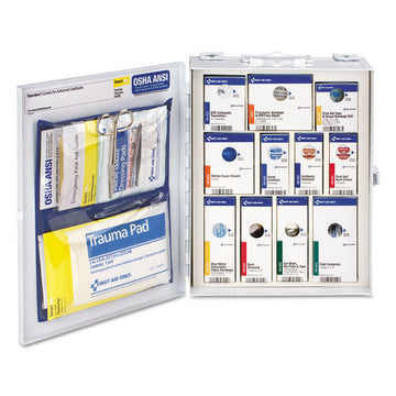 ANSI 2015 SmartCompliance Food Service First Aid Cabinet for 25 People, without Medication, 94 Pieces, Metal Case