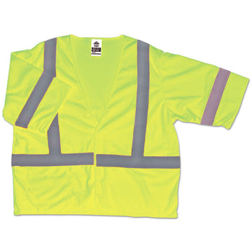 GloWear 8310HL Type R Class 3 Economy Mesh Vest, Polyester, Small to Medium, Lime