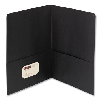 Two-Pocket Folders, Accommodates (100) 11 x 8.5 Sheets, Black, 25/Box