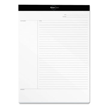 FocusNotes Legal Pad, Meeting-Minutes/Notes Format, (50) White 8.5 x 11 Sheets