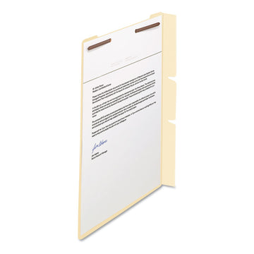 Self-Adhesive Folder Dividers for Top/End Tab Folders, 2 Fasteners, Letter Size, Manila, 100/Box
