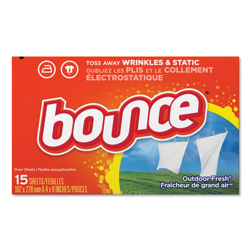 Fabric Softener Sheets, Outdoor Fresh Scent, 15 Sheets/Box, 15 Box/Carton