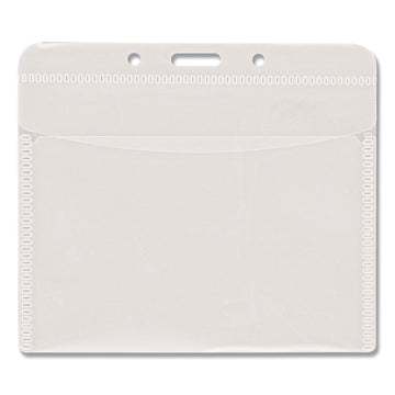 PVC-Free Badge Holders, Horizontal, Clear 4.5" x 4" Holder, 4.13" x 3.25" Insert, 50/Pack