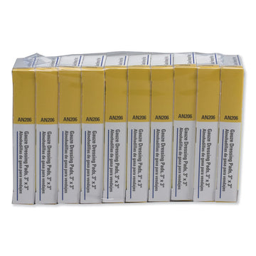Refill Gauze Pads for ANSI-Compliant First Aid Kits/Cabinets, Sterile, 3 x 3, 40/Pack