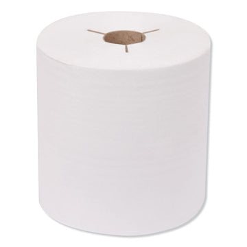 Premium Hand Towel Roll, Notched, 1-Ply, 8" x 600 ft, White, 720 Sheets/Roll, 6 Rolls/Carton