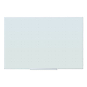 Floating Glass Ghost Grid Dry Erase Board, 36" x 24" (Actual Size: 35" x 23"), White Surface