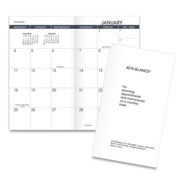 Pocket Size Monthly Planner Refill, 6 x 3.5, White Sheets, 12-Month (Jan to Dec): 2026