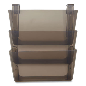Unbreakable Plastic Wall File, 3 Sections, Letter Size, 13" x 3.74" x 15.03", Smoke