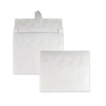 Lightweight 14 lb Tyvek Open End Expansion Mailers, #15 1/2, Square Flap, Redi-Strip Adhesive Closure, 12 x 16, White, 100/CT