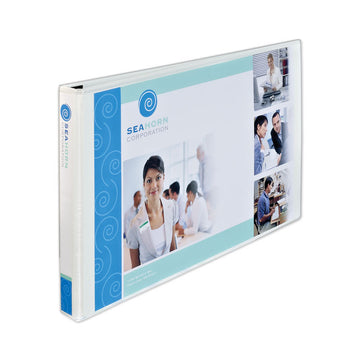 Heavy-Duty View Binders, 3 Rings, 1.5" Capacity, 11 x 17, White