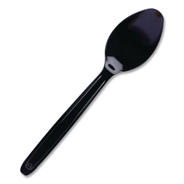 Cutlery for Cutlerease Dispensing System, Mediumweight Spoon, Plastic, Black, 960/Box