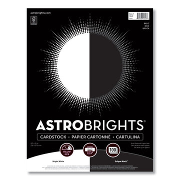 Color Cardstock - "Basic" Assortment, 65 lb Cover Weight, 8.5 x 11, Assorted Basic Colors, 100/Pack