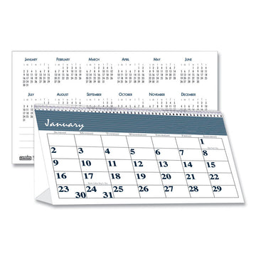 Bar Harbor Recycled Desk Tent Monthly Calendar, 7 x 4.25, White/Blue Sheets, 12-Month (Jan to Dec): 2026