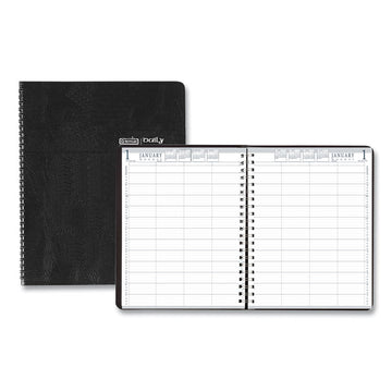 Eight-Person Group Practice Daily Appointment Book, 11 x 8.5, Black Cover, 12-Month (Jan to Dec): 2026