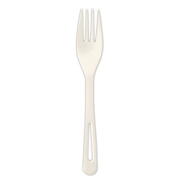 TPLA Bulk Cutlery, Fork, Plastic, Light Beige, 1,000/Carton