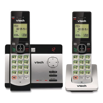 CS5129-2 Two-Handset Cordless Telephone System, Silver/Black