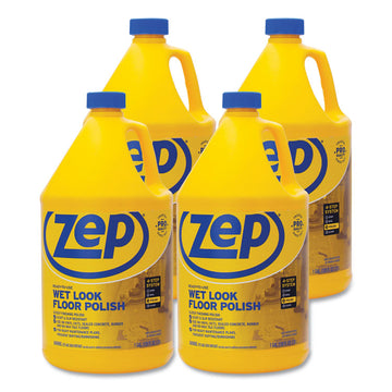 Wet Look Floor Polish, 1 gal Bottle, 4/Carton