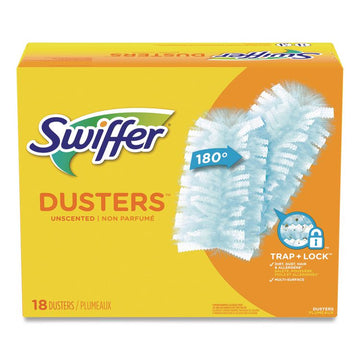 Dusters Refill, Dust Lock Fiber, 2" x 6", Light Blue, 18/Box, 4 Boxes/Carton