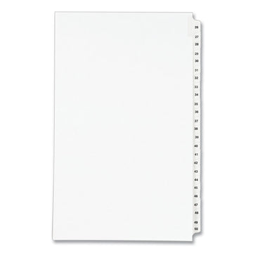 Preprinted Legal Exhibit Side Tab Index Dividers, Avery Style, 25-Tab, 26 to 50, 14 x 8.5, White, 1 Set, (1431)