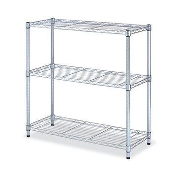Residential Wire Shelving, Three-Shelf, 36w x 14d x 36h, Silver
