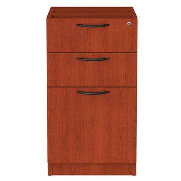 Alera Valencia Series Full Pedestal File, Left/Right, 3-Drawers Box/Box/File, Legal/Letter, Medium Cherry, 15.63"x20.5"x28.5"