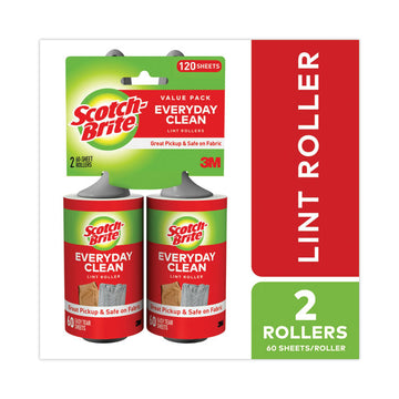 Everyday Clean Lint Roller, 60 Sheets/Roll, 2/Pack