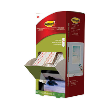 Poster Strip Pairs, Holds Up to 1 lb, 0.63" x 1.75", White, 4 Pairs/Pack, 100 Packs/Carton