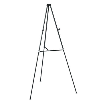 Lightweight Telescoping Tripod Easel, 38" to 66" Tall, Metal, Black, Supports Up to 25 lb