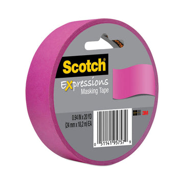 Expressions Masking Tape, 3" Core, 0.94" x 20 yds, Fuchsia