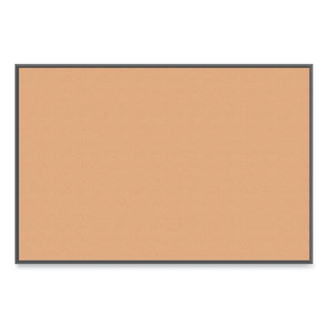 Cork Bulletin Board with Aluminum Frame, 72" x 48" (Actual Size: 70" x 47"), Tan Surface, Black Aluminum Frame
