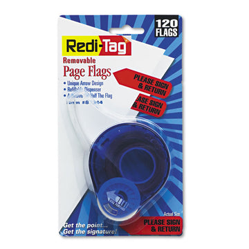 Arrow Message Page Flags in Dispenser, "Please Sign and Return", Red, 120 Flags/Dispenser