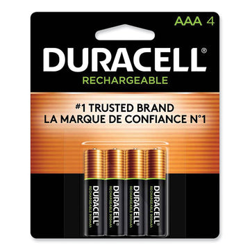 Duracell AAA Rechargeable Batteries - For Gaming Controller, Flashlight, Monitoring Device - Battery Rechargeable - AAA - 4/Pack - 1 Each