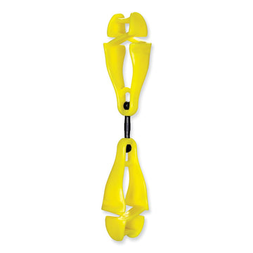 Squids 3420 Dual Clip Swivel Glove Clip Holder, 1 x 0.6 x 5.5, Acetal Copolymer, Lime, 100/Pack