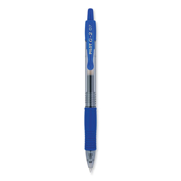 G2 Premium Gel Pen, Retractable, Fine 0.7 mm, Blue Ink, Smoke/Blue Barrel, 2/Pack