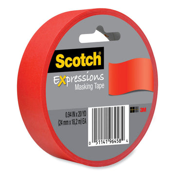 Expressions Masking Tape, 3" Core, 0.94" x 20 yds, Primary Red