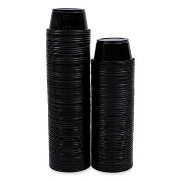 Souffle/Portion Cups, 2 oz, Plastic, Black, 125/Sleeve, 20 Sleeves/Carton