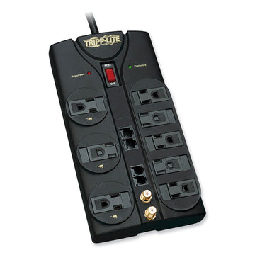 Protect It! Surge Suppressor, 8 AC Outlets, 10 ft Cord, 3,240 J, Black