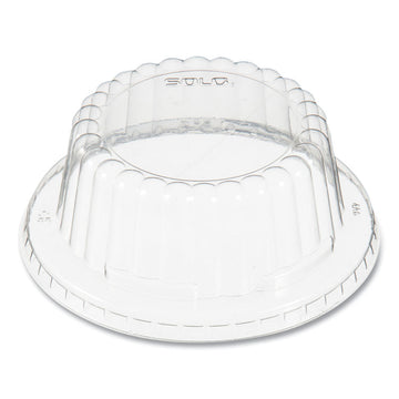 Flat-Top Dome PET Plastic Lids, For 6 oz to 10 oz Containers, 3.96" Diameter x 1.25" h, Clear, 1,000/Carton