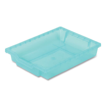 F1 Shallow Trays with Antimicrobial Protection for Storage Frames and Trolleys, 1.85 gal, 12.28 x 16.81 x 3.25, Kiwi, 8/Pack