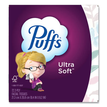 Ultra Soft Facial Tissue, 2-Ply, White, 72 Sheets/Box, 24 Boxes/Carton