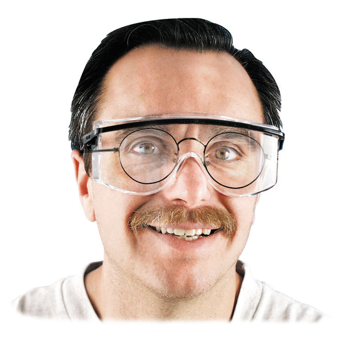 Astro OTG 3001 Safety Glasses, Black Half Frame OTG, Clear Single Lens
